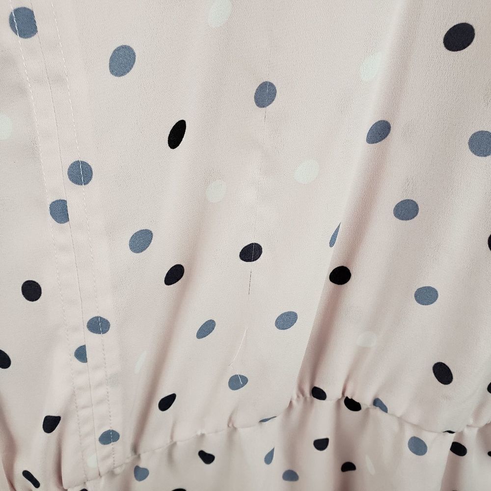 LANE Bryant Polka Dot Wrap Chiffon Blouse Size 14 - Picture 6 of 7